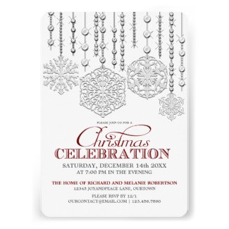 Snow Drops Christmas Celebration Personalized Invitations