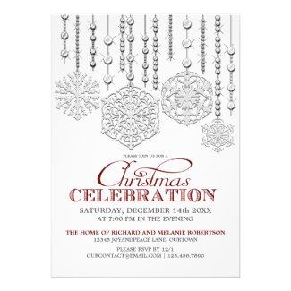 Snow Drops Christmas Celebration Personalized Invitations