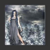 Snow Fairy Magnet by HAJenkins Snow Fairy Magnet