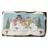Snow Family 3.5" x 2" Brownies Rectangular Brownie