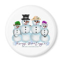 Snow Family Greetings Magnet