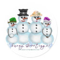 Snow Family Greetings Sticker