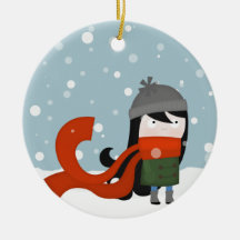 Snow farewell christmas ornament