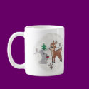 Snow Fawn and bunny Cross Stitch mugs