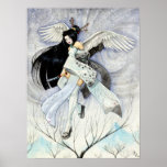 Snow & Feathers Geisha Ninja Fine Art Poster