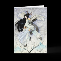 Snow & Feathers Greeting Card, Blank