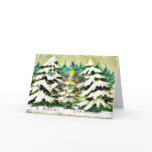 snow fell on house and the christmas tree
