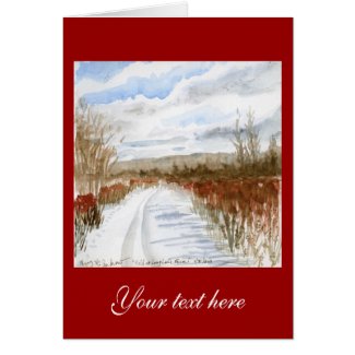 Snow Filled Field winter landscape card
