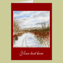 Snow Filled Field winter landscape cards