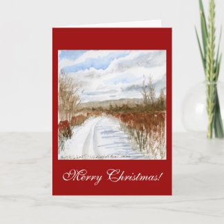 Snow Filled Field winter landscape Merry Christmas