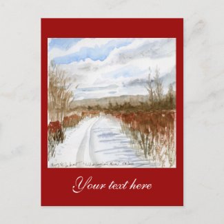 Snow Filled Field winter landscape Post Card