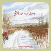 Snow Filled Field winter landscape stickers