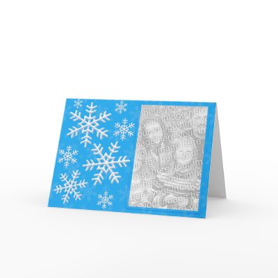 Snow Flake Cascade Custom Photo Card by mariannegilliand
