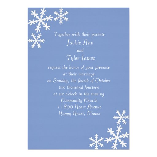 Snow Flake Wedding Invitation