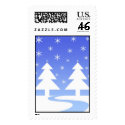 Snow flakes covered trees postage by cycreation Snow flakes covered trees postage