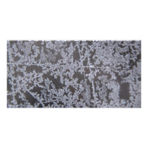 snow flakes on Glass Photo Greeting Card
