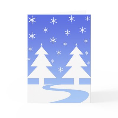 Snow flakes trees greeting card by cycreation