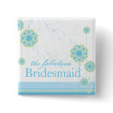 Snow Flower Swirls Blue Bridesmaid Custom Button by fatfatin_blue_knot Snow Flower Swirls Blue Bridesmaid Custom Button