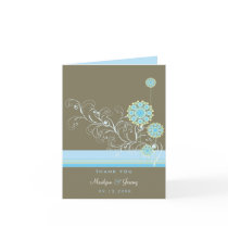 Snow Flower Swirls Blue Thank You Card by fatfatin_blue_knot Snow Flower Swirls Blue Thank You Card