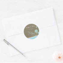 Snow Flower Swirls Blue Thank You / Gift Sticker by fatfatin_blue_knot Snow Flower Swirls Blue Thank You / Gift Sticker