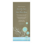 Snow Flower Swirls Blue Wedding Invitation