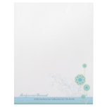 Snow Flower Swirls Blue Wedding Letterhead