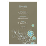 Snow Flower Swirls Blue Wedding Menu ~ Flyer