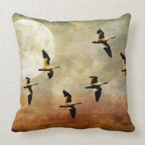 Snow Geese Flying Pillow by Lois Bryan pillows