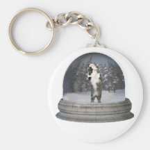 Snow globe cat key chains