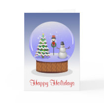 Snow Globe Happy Holidays cards