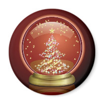 art, design, xmas, christmos, tree, star, snow-globe, pop, cute, funny, red, gold, decoration, snow globe, christmas, winter, eve, happy-holidays, happy holidays, seasonal, Magnet with custom graphic design