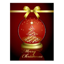 xmas, star, gold, tree, decoration, cute, art, design, red, winter, eve, happy holidays, funny, christmas, pop, seasonal, happy-holiday, event, Postkort med brugerdefineret grafisk design
