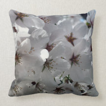 Snow Goose Ornamental Japanese Cherry Pillow