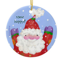 snow happy picture ornament ornaments