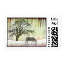 Snow Horse Art postage by PaintingPony Snow Horse Art postage