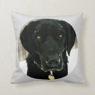 black lab holiday pillow