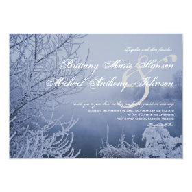 Snow Ice Lake Scene Winter Wedding Invitations 4.5