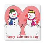 Snow in Love - Happy  Valentine's Day Refrigerator Magnets