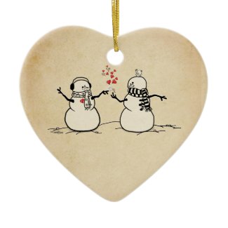 Snow in Love - love note Christmas Tree Ornaments