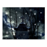 Snow in the cemetery post card
