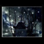 Snow in the cemetery post card postcards