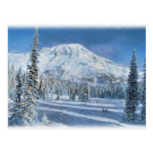 Snow in the Mountains...Postcard.