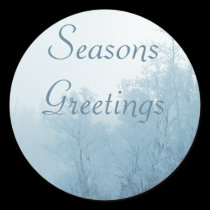 Snow Kissed Forest Seasons Greetings Stickers