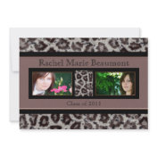 Snow Leopard Elegant Graduation Announcement