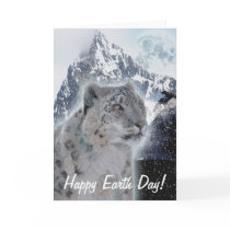 Snow Leopard Endangered Species Earth Day Card