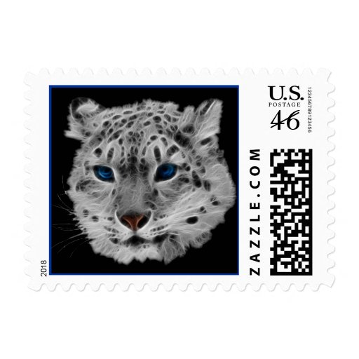 Snow Leopard Fractal Postage Stamps
