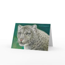 Snow Leopard Greeting Card by twopurringcats Snow Leopard Greeting Card