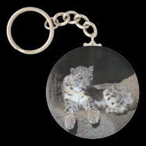 snow leopard keychain keychains