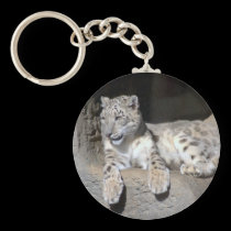 snow leopard keychain keychains