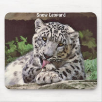 SNOW LEOPARD Mousepad by RavenSpiritPrints SNOW LEOPARD Mousepad
